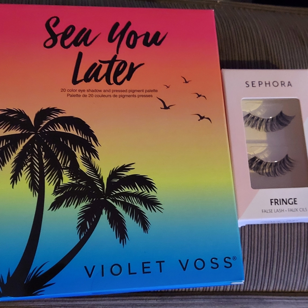 Violet Voss “Sea You Later” Eyeshadow Palette w Free Fringe Lashes